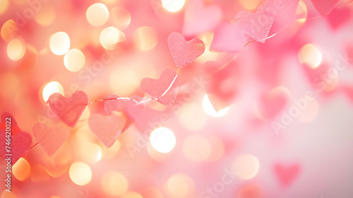 Valentine day love beautiful heart hanging on branch of tree