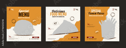 social media instagram post template for food promotion simple banner frame