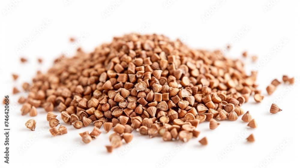 buckwheat on a white background. buckwheat on a white background.