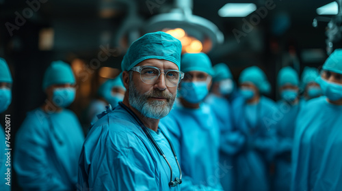 Healthcare Virtuosity The Confident Stance of a Surgeon in the Operating Room photo