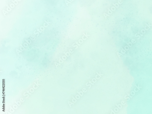 薄いパステルカラーの水色、透明感のある青緑の背景、水彩画の壁紙