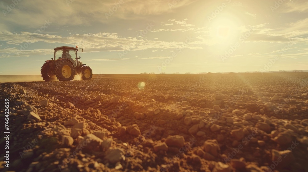 A farmer on a tractor Farmer drives tractor on agricultural field on farmland with crops in agricultural field. A farmer on a tractor Farmer drives tractor on agricultural field on farmland with crops in agricultural field.