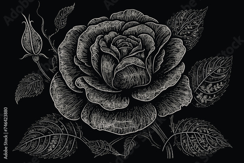 black and white flowers design