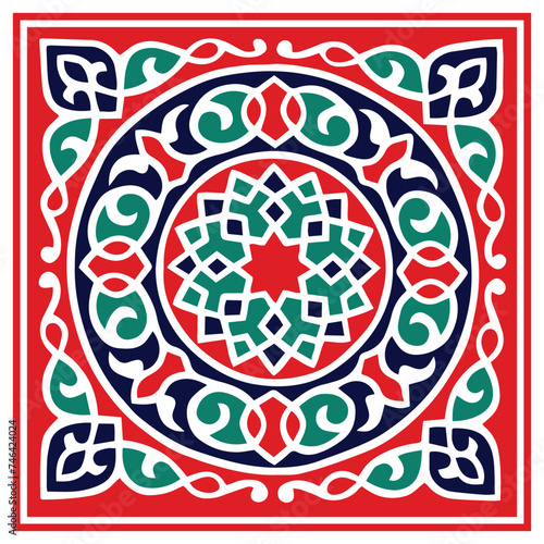 Egyptian Ramadan Ornament Design, Red Ramadan Fabric Tent Traditional Middle Eastern Colorful Vector Islamic Art Ornaments, Ramadan Careem Arabic Design Element Vector pattern