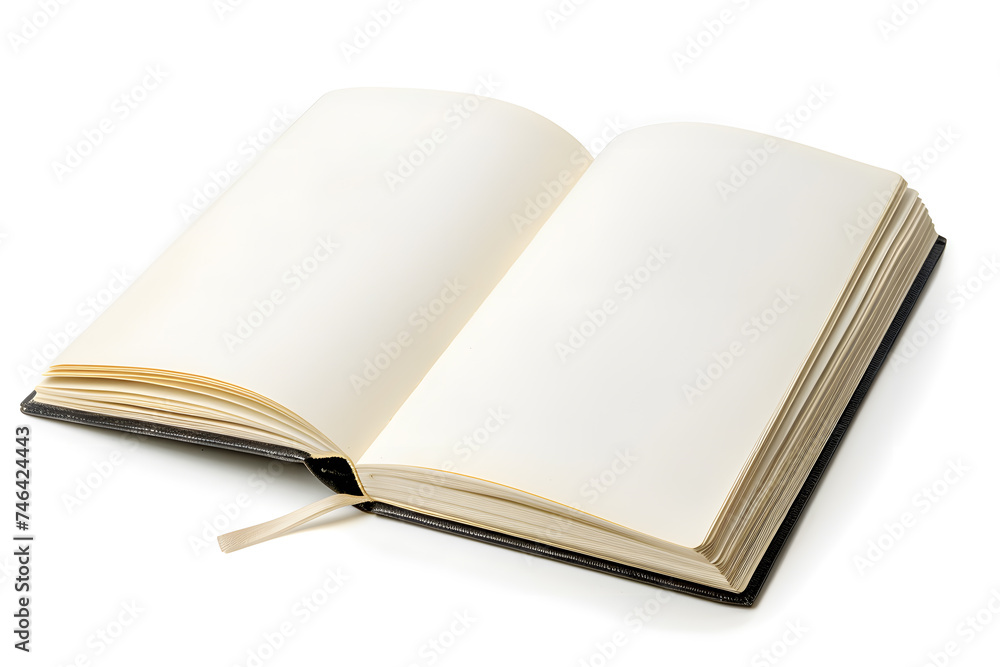 Blank opened notebook isolated on white background Blank opened notebook isolated on white background