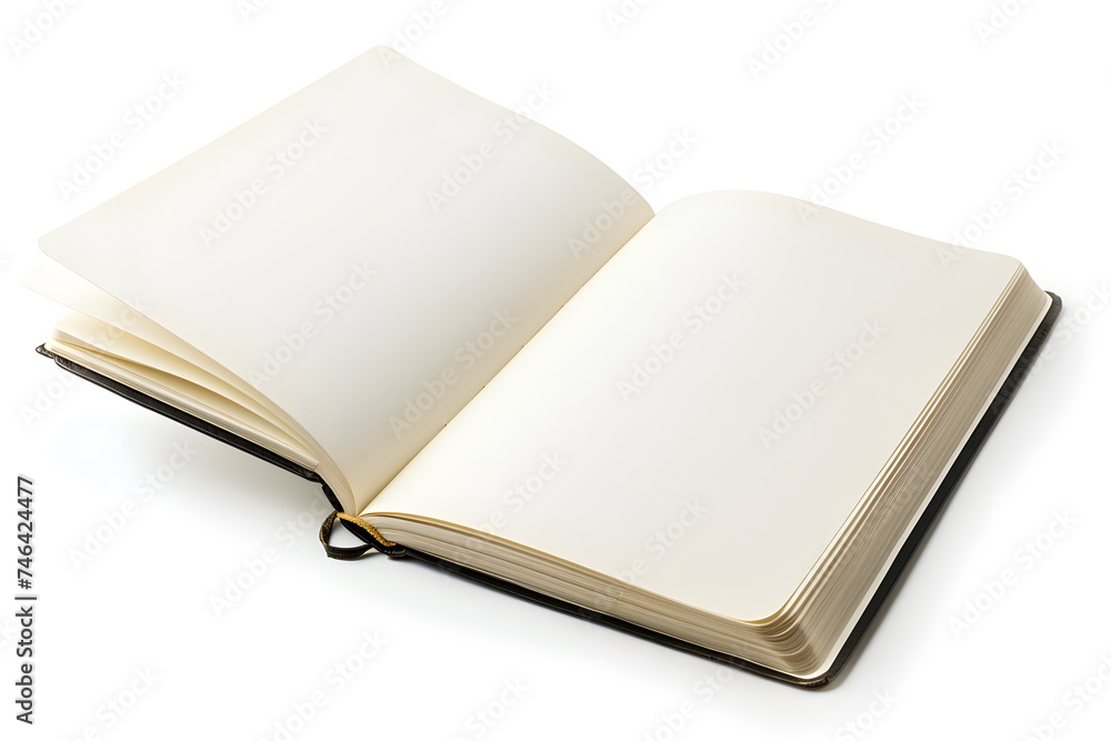 Blank opened notebook isolated on white background Blank opened notebook isolated on white background