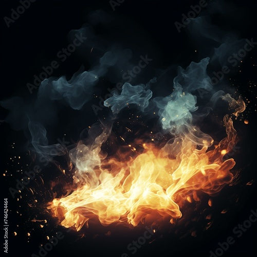 Vector Illustration. Bright Hot flame of fire for universal designs