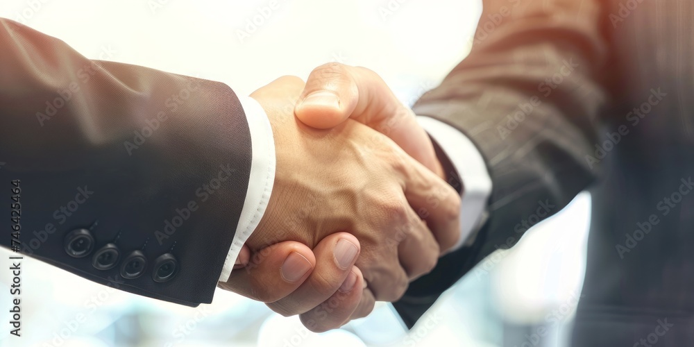 business people shaking hands on white background 