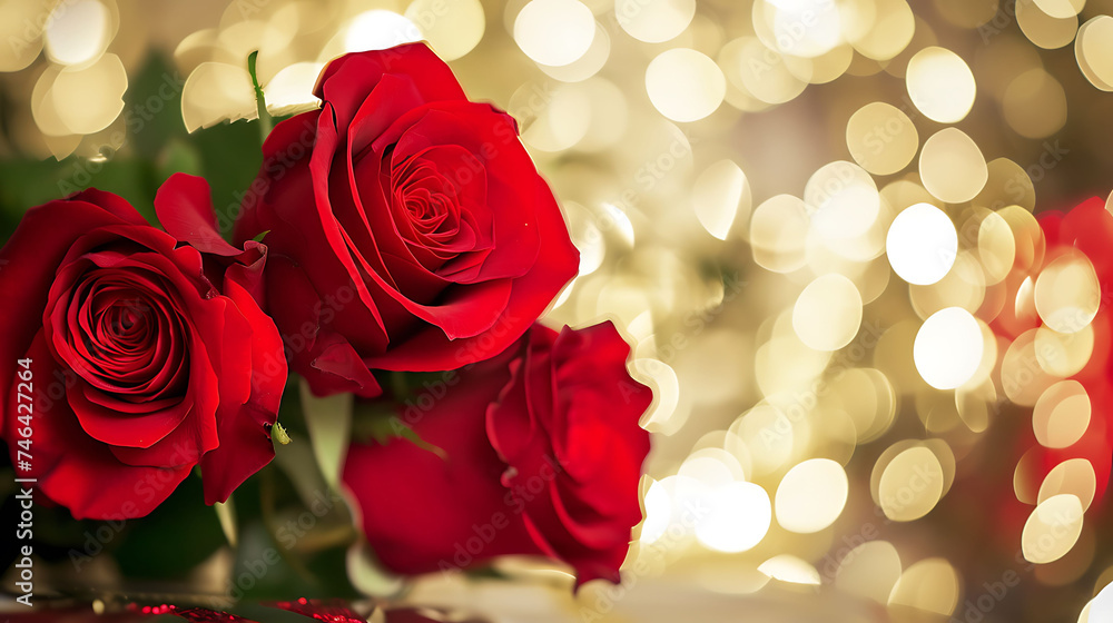 red roses with bokeh valentine's setting with red roses red roses with bokeh valentine's setting with red roses