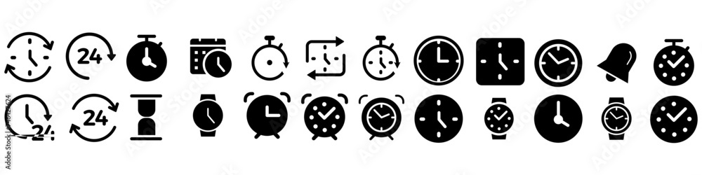 Time icon vector set. clock illustration sign collection. watch symbol. Time icon vector set. clock illustration sign collection. watch symbol.
