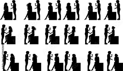 cute couple silhouette