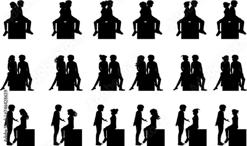 cute couple silhouette