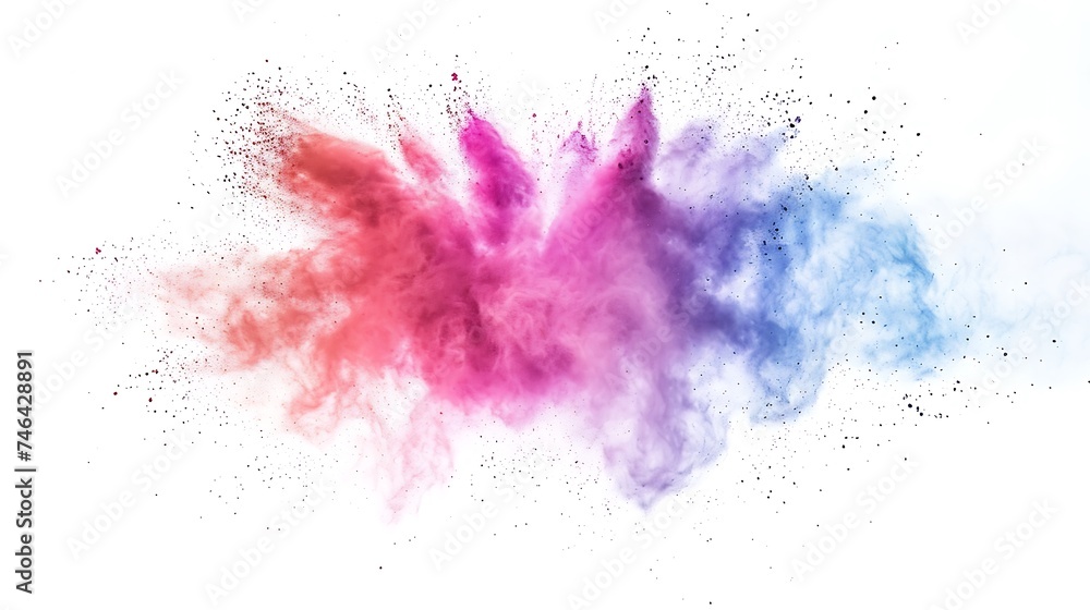 Colorful Holi powder on white background Colorful Holi powder on white background