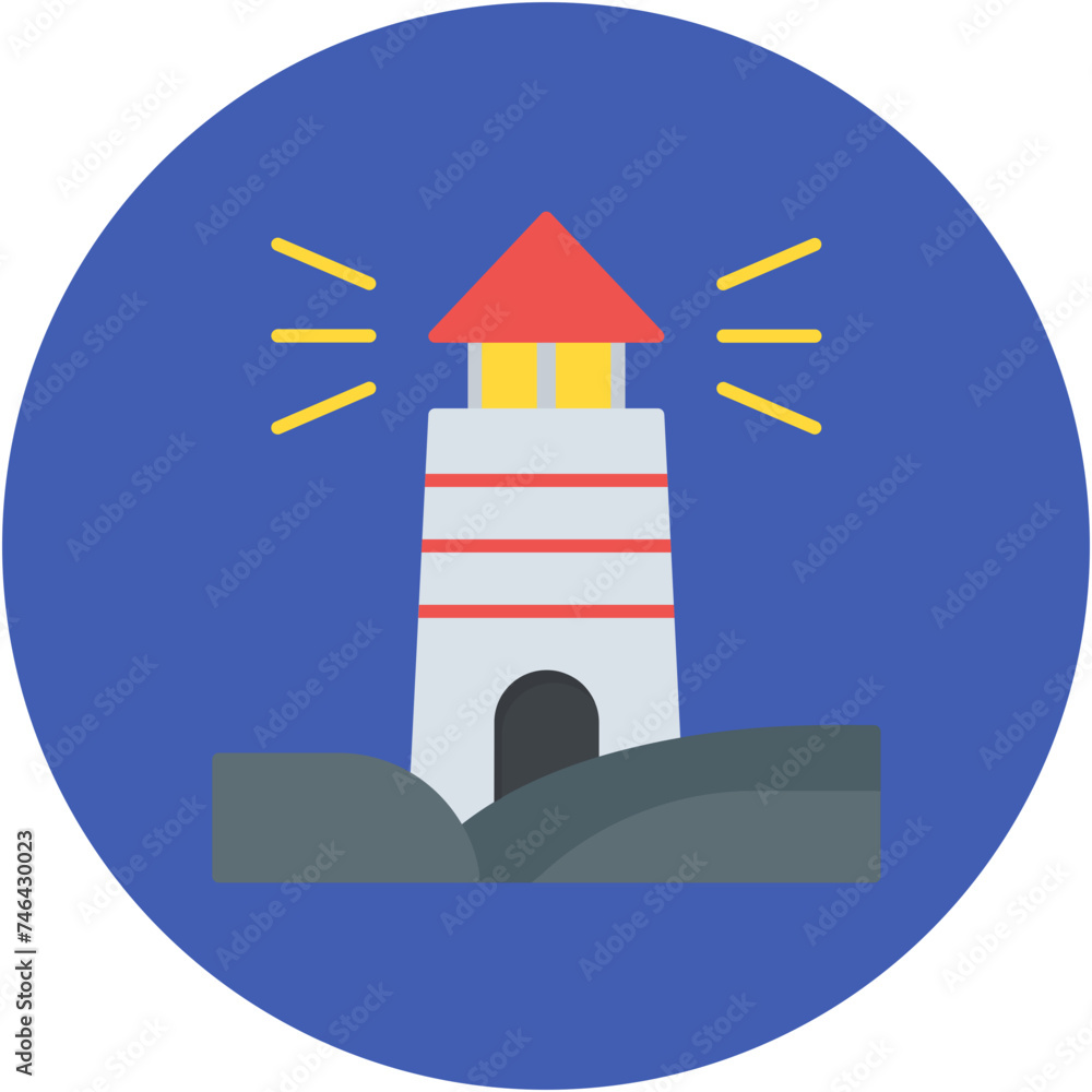 Lighthouse Landscape Icon