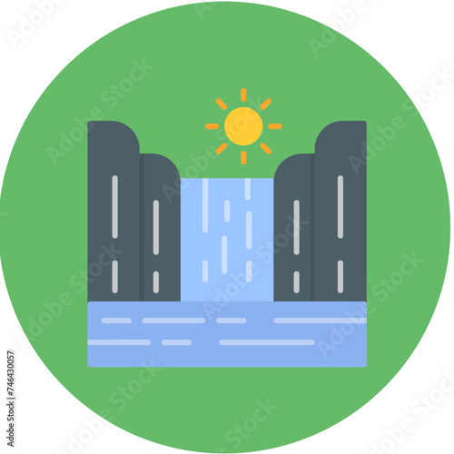 Waterfall Landscape Icon