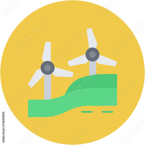 Windmill Landscape Icon