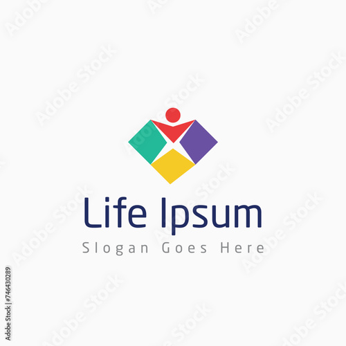Colourful Business Logo Fresh Idea For life, insurance, finance, organizations, Environment Vector Flat Logos and Icon Design