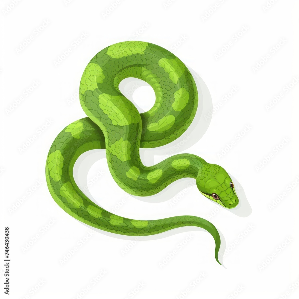 Naklejka premium snake on white background flat illustration.