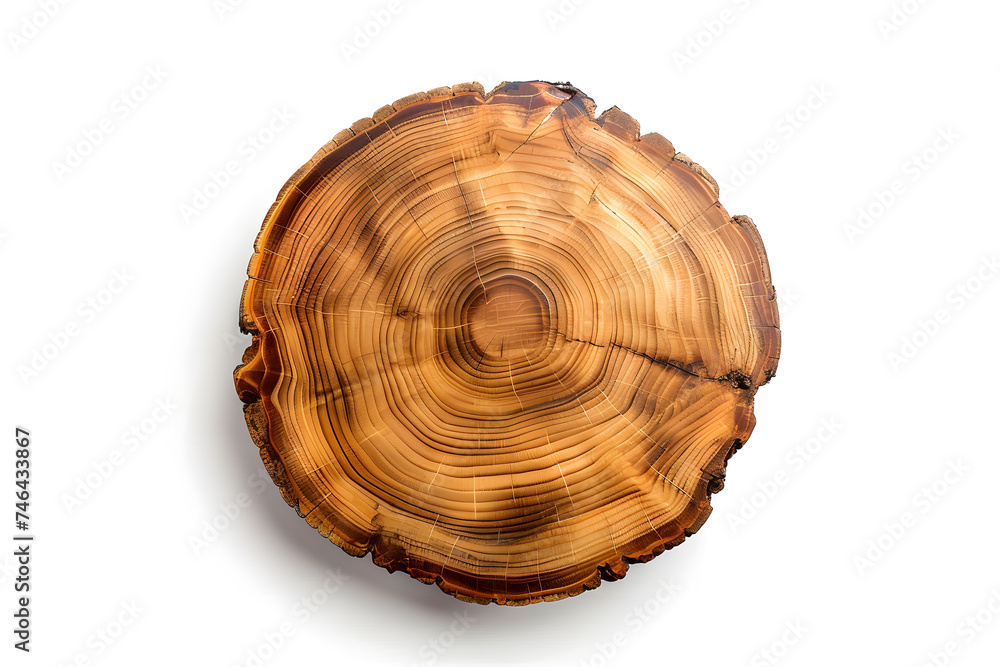 Natural Wood Slab top view isolated on white background Natural Wood Slab top view isolated on white background