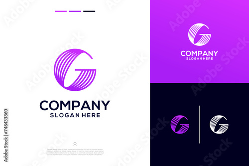 Letter G technology modern logo design