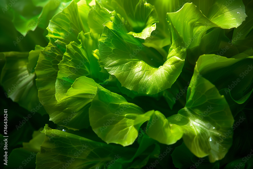 Cos Romaine lettuce isolated on white background. Fresh green salad leaves from garden - obrazy, fototapety, plakaty 