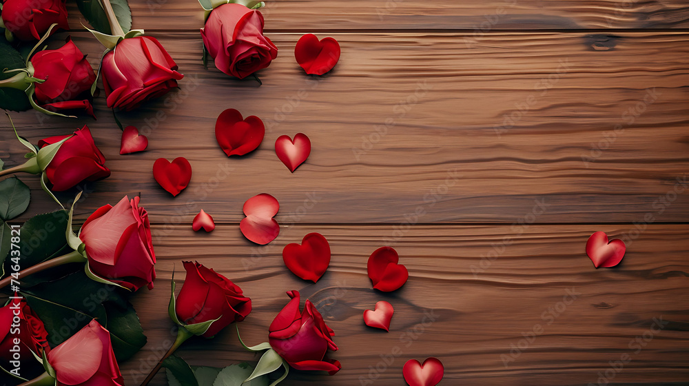 Top view of valentine's day concept with copy space Top view of valentine's day concept with copy space
