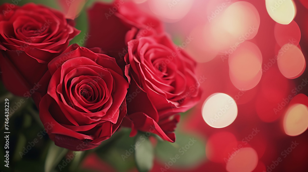Composition for valentine39s day with a bouquet of roses Composition for valentine39s day with a bouquet of roses