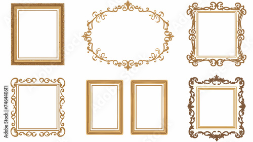Set of Decorative vintage frames and borders. Vector design.