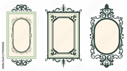 Set of Decorative vintage frames and borders. Vector design.