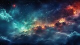 Nebula and galaxies in space. Generative AI