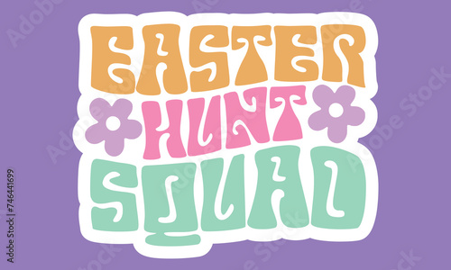 Retro Easter Sticker SVG Bundle