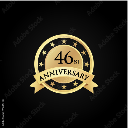 46 st th Anniversary celebrate logo vector template illustration. suitable for you.	