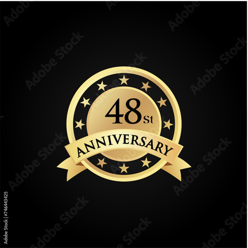 48 st th Anniversary celebrate logo vector template illustration. suitable for you.	