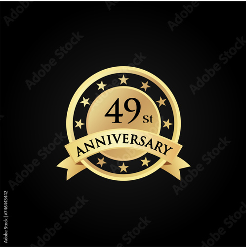 49 st th Anniversary celebrate logo vector template illustration. suitable for you.	