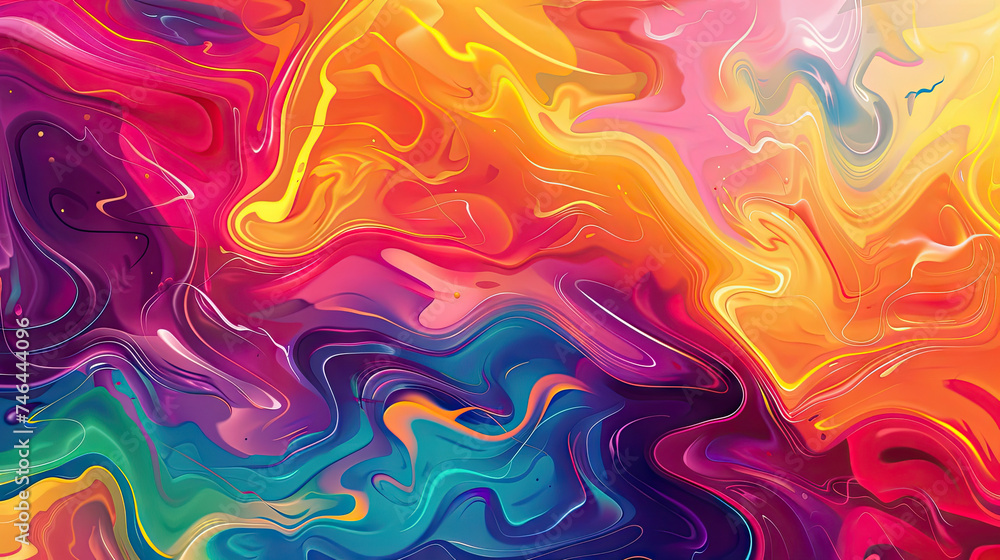 abstract psychedelic colorful Background Wallpaper - obrazy, fototapety, plakaty 