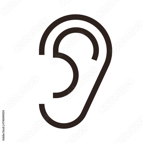 Ear icon, hearing symbol