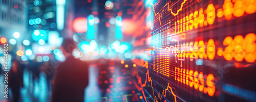 Abstract stock market background with diagrams and candles. Concept of marketing and business.