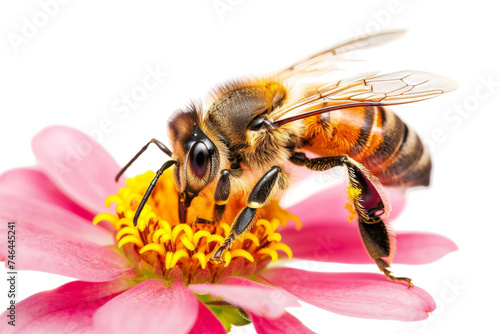 Bees at Work in Vibrant Gardens Isolated On Transparent Background
