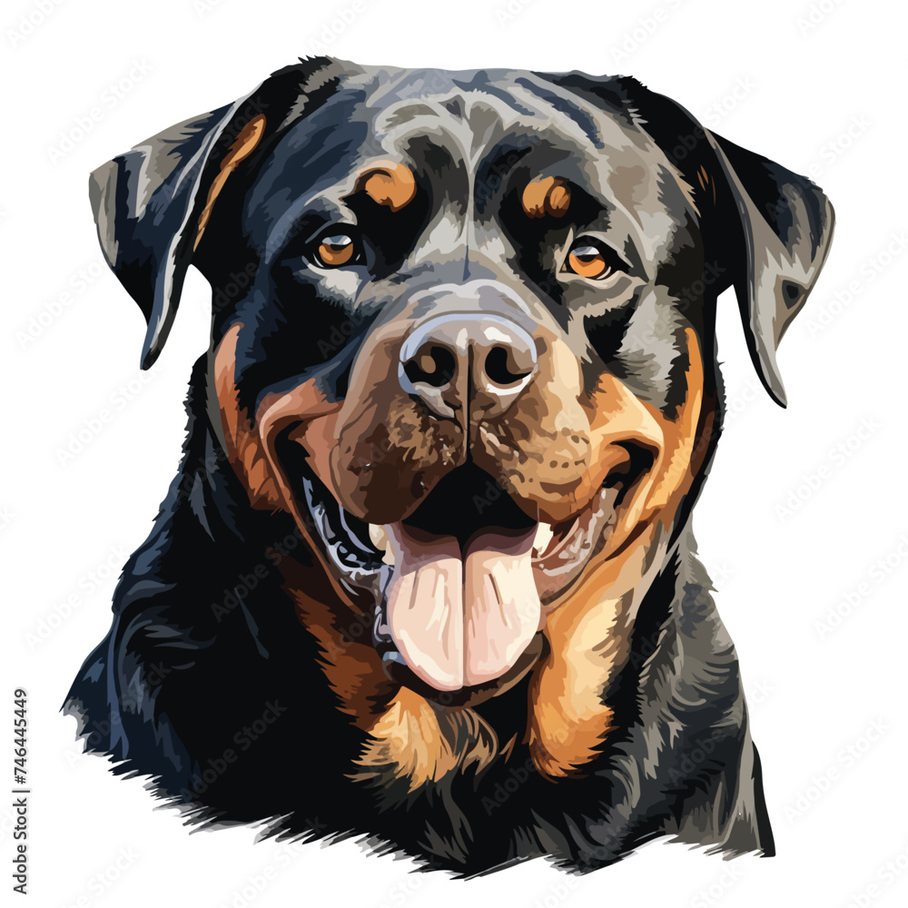 Rottweiler Clipart  isolated on white background