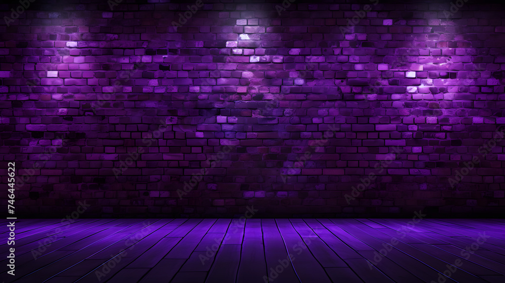 brick wall with pink light