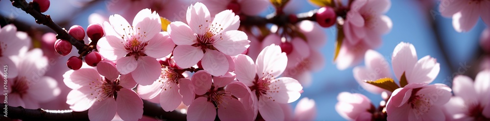 Kirschblüten im Frühling im Bannerformat