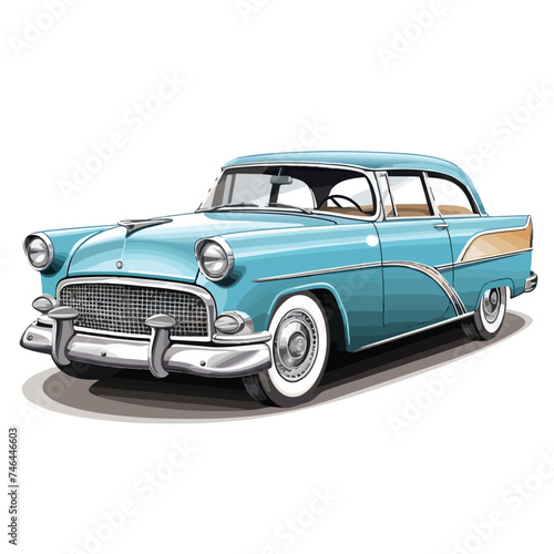 Vintage Car Clipart  isolated on white background © Blue