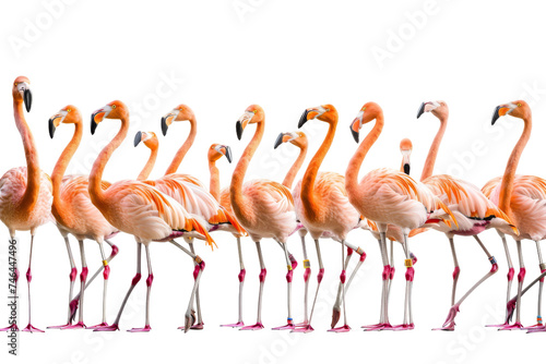 The Flamingos Standing Isolated On Transparent Background