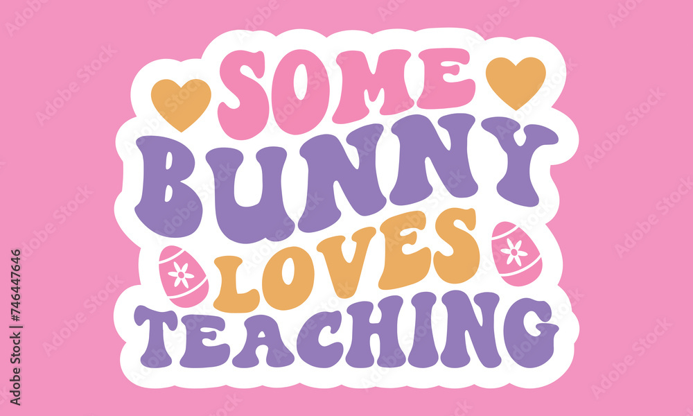 Retro Easter Sticker Design Retro Easter Sticker Design