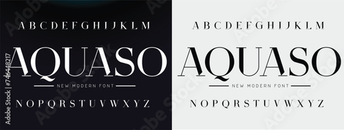 Abstract Fashion font alphabet. Minimal modern urban fonts for logo, brand etc. Typography typeface uppercase lowercase and number. vector illustration photo