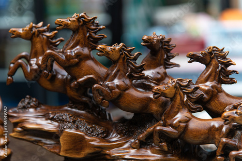 Souvenir of wooden horses  photo