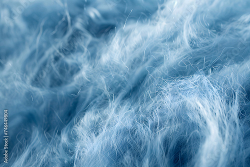 Cerulean Fibers: Closeup View of Blue Felting Wool Creating a Textured Background