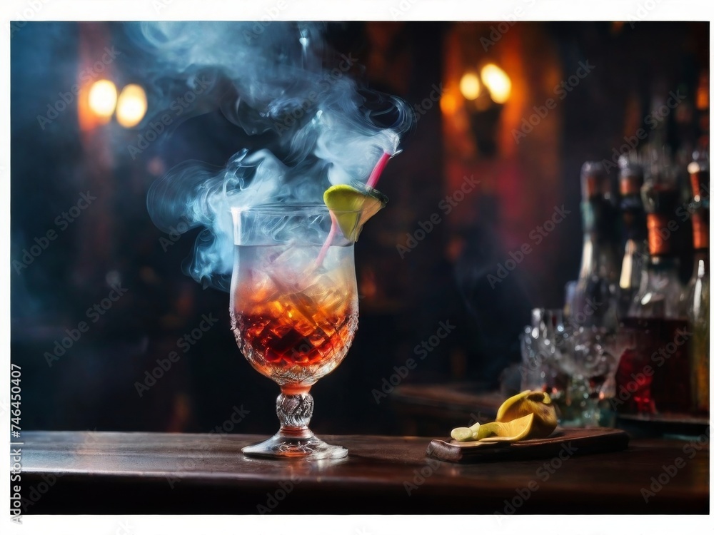 cocktail with smoke cocktail with smoke