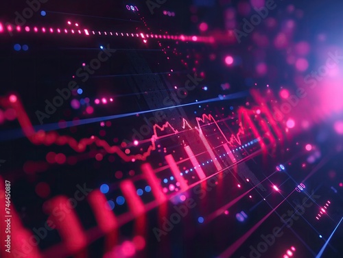Abstract glowing trading chart