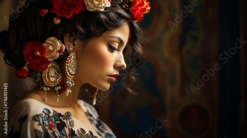 Flamenco dancer's ornate hair accessory